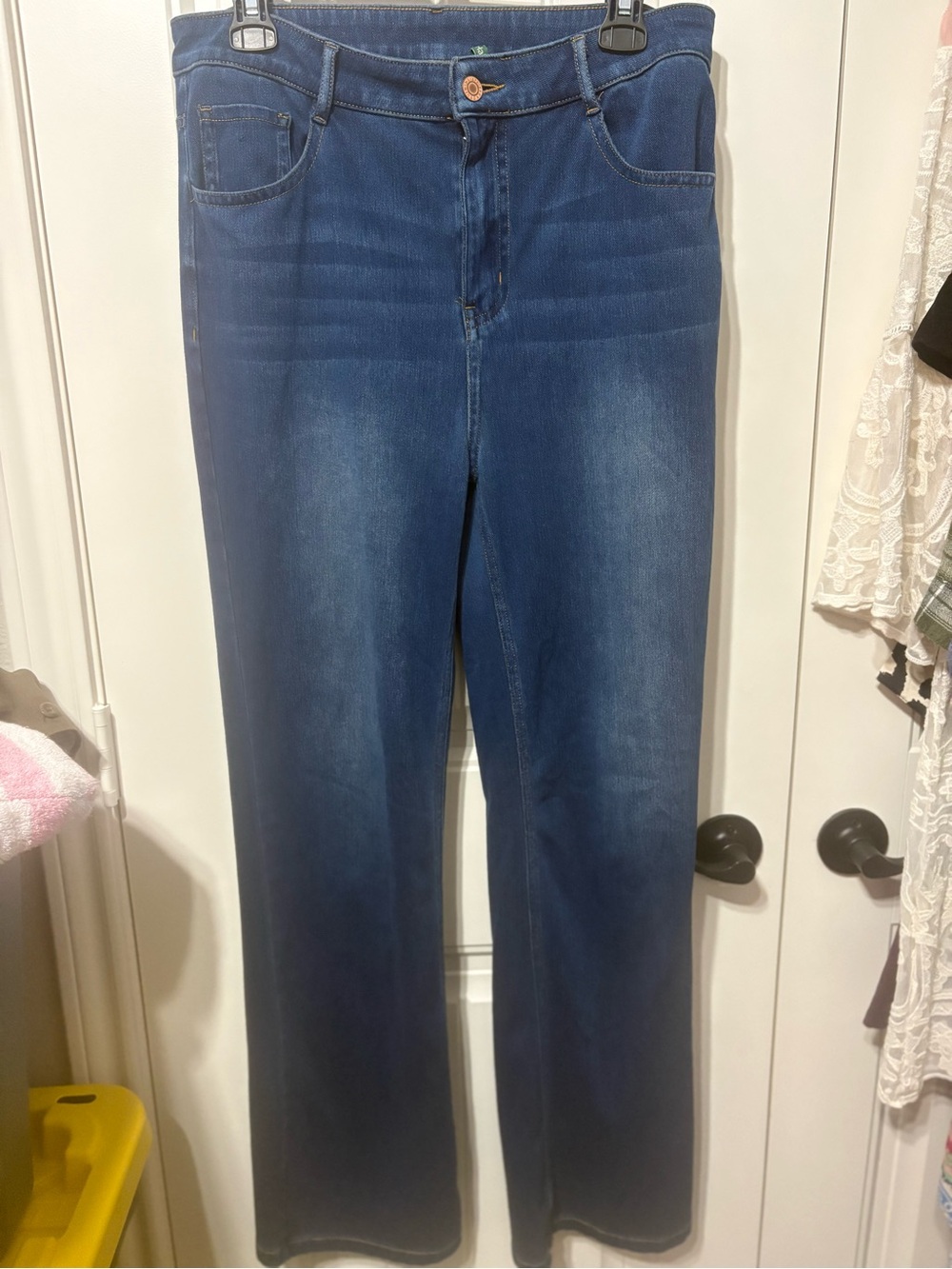 HALARA Blue High-Rise Wide Leg Jeans